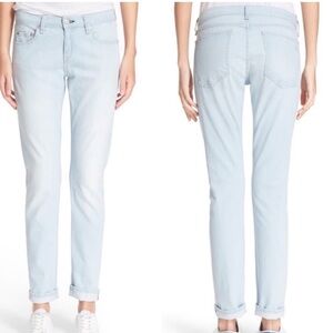 Rag & Bone Designer Denim Dre Slim Boyfriend Jeans Light Wash Blue Ashling 24